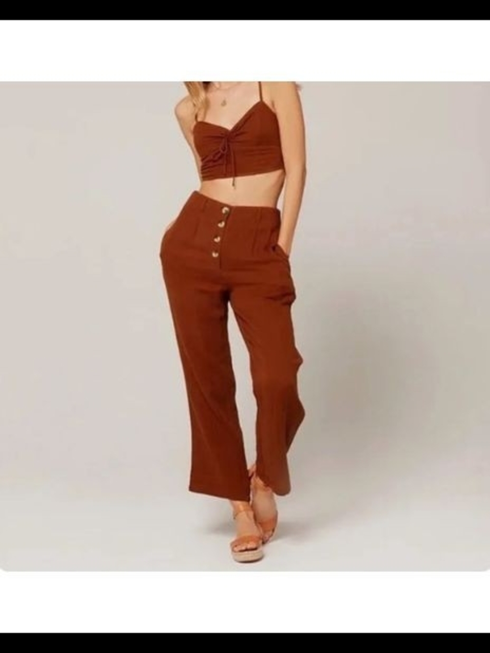 L*Space Georgie Gauze Cotton Pants in Tobacco